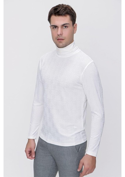 Ts 775 Slim Fit Ekru Basic T-Shirt modelleri