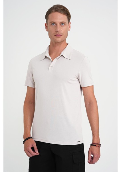 Comfort Fit Polo Yaka Modal Karışım Kısa Kol Casual Taş Tişört Ts 903 modelleri