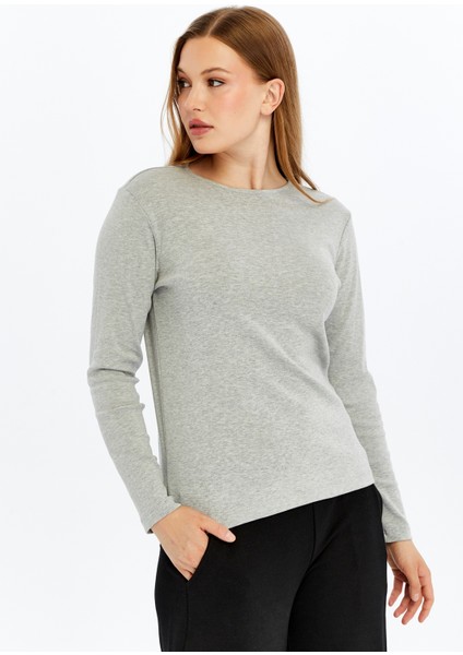 Kadın Uzun Kollu Bisiklet Yaka Tişört modelleri