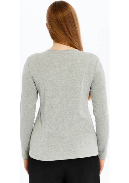 Kadın Uzun Kollu Bisiklet Yaka Tişört fırsatları