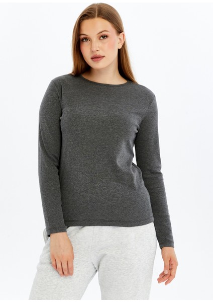 Kadın Uzun Kollu Bisiklet Yaka Tişört