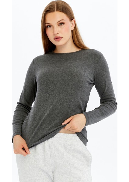 Kadın Uzun Kollu Bisiklet Yaka Tişört modelleri