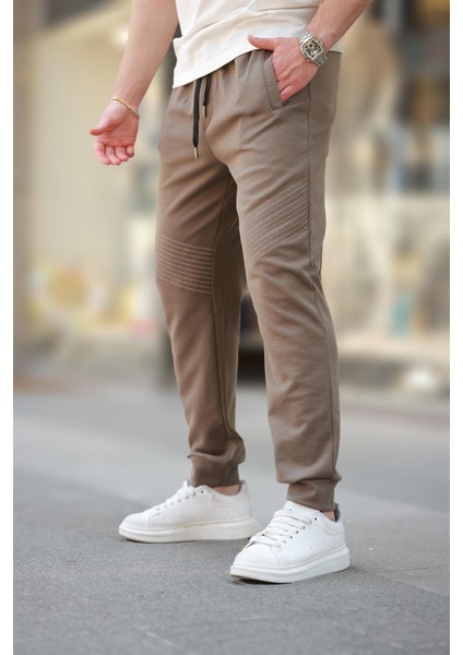 Kahverengi Manşetli Erkek Eşofman Altı E6570