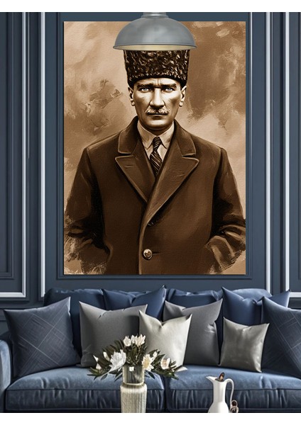 Mustafa Kemal Atatürk Portresi Dekoratif Kanvas - Mdf Ahşap Tablo fiyatları