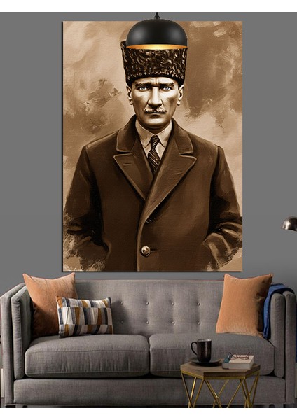 Mustafa Kemal Atatürk Portresi Dekoratif Kanvas - Mdf Ahşap Tablo modelleri