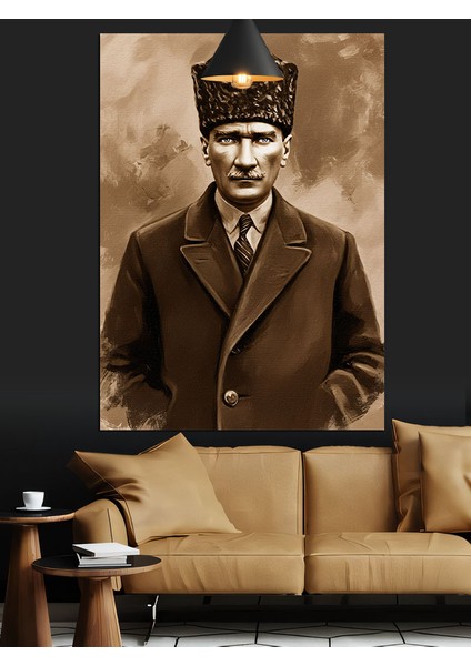 Mustafa Kemal Atatürk Portresi Dekoratif Kanvas - Mdf Ahşap Tablo indirimleri