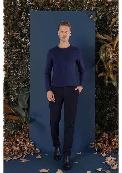 Ts 870 Slim Fit Lacivert Spor T-Shirt