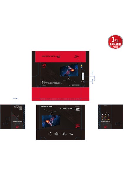 Rog Swift PG32UCDMZ 31.5 Qd-Oled 3840X2160 0.03MS 240Hz 240Hz Dp HDMI Usb-C USB Vesa 3yıl 99% Dcı-P3, Eyecare, Flıcker-Free,dusuk Mavı Isık, Yükseklik Ayarı PD90 W Monitör modelleri