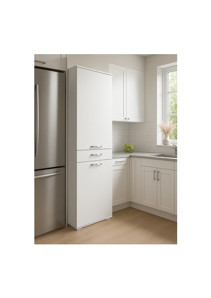 Ayris Çok Amaçlı Dolap Kiler Dolabı Mutfak Banyo Dolabı Beyaz modelleri