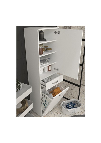 Ayris Çok Amaçlı Dolap Kiler Dolabı Mutfak Banyo Dolabı Beyaz indirimleri