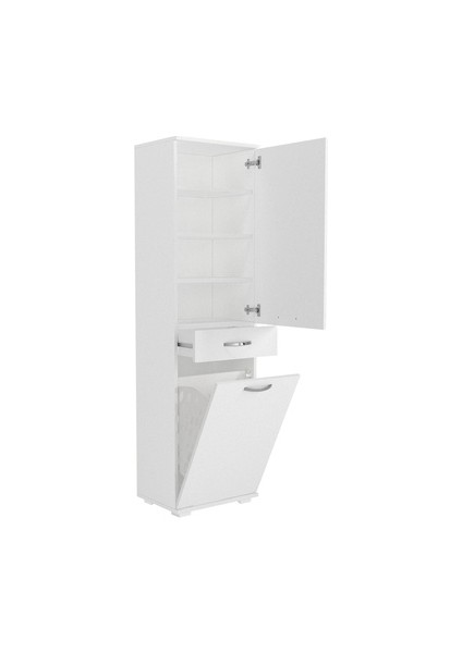 Ayris Çok Amaçlı Dolap Kiler Dolabı Mutfak Banyo Dolabı Beyaz