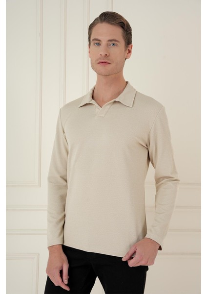 Ts 890 Slim Fit Bej Spor T-Shirt modelleri