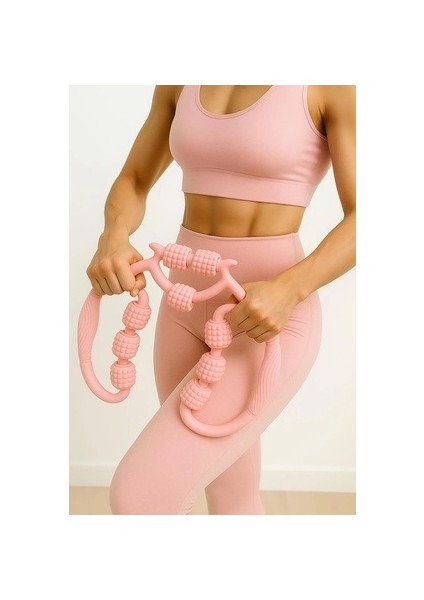 Kas Gevşetici Masaj Aleti 9 Tekerlekli Ayarlanabilir Lenf Drenaj Rulosu Bacak Kol Selülit indirimleri