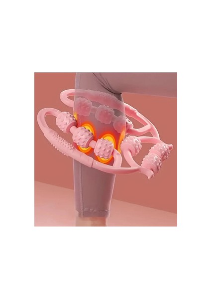 Kas Gevşetici Masaj Aleti 9 Tekerlekli Ayarlanabilir Lenf Drenaj Rulosu Bacak Kol Selülit