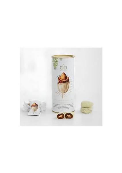 Beyaz Çikolata Kaplı Bademli Hurma 200 gr