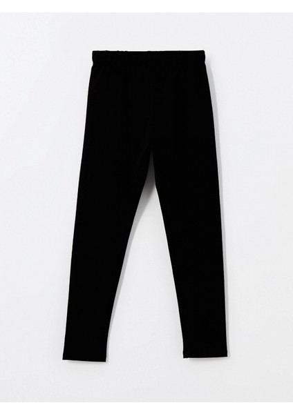 Lcw Kids Siyah Beli Lastikli Basic Kız Çocuk Tayt