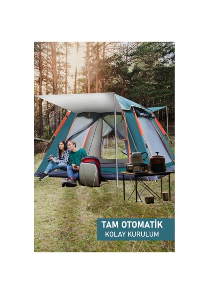 Tenteli 6 Kişilik Tam Otomatik Kamp Çadırı