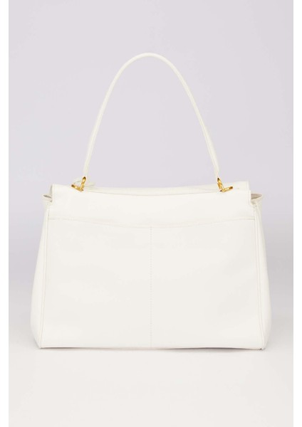 Beyaz Gold Kilit Detaylı El Çantası fırsatları