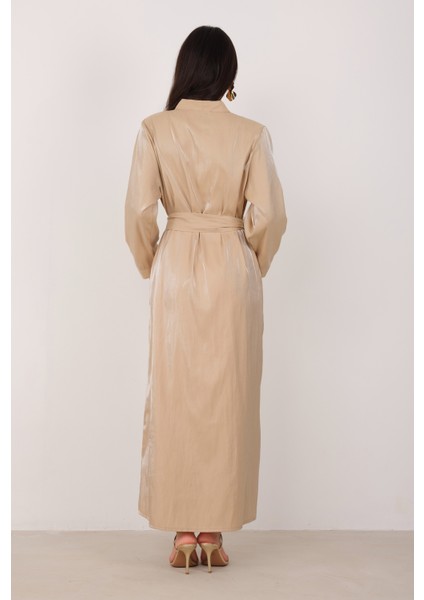 Sedefli Abaya Koyu Bej fırsatları