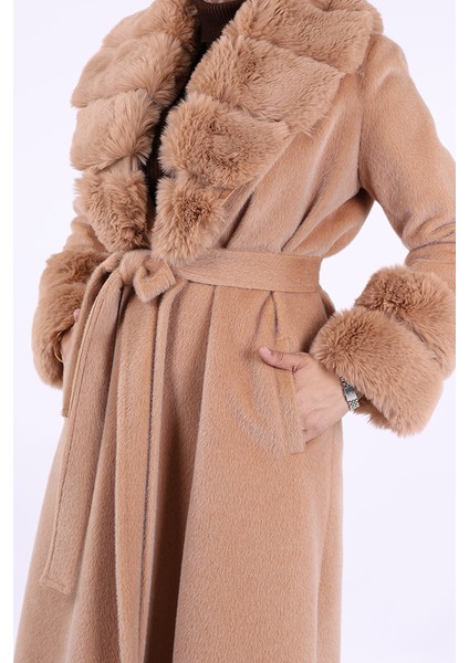 Yaka Kürk Detay Kaban 70029 Vizon indirimleri