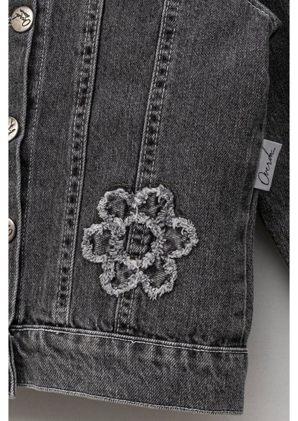 Çiçek Detaylı Kız Çocuk Kot Ceket fiyatları