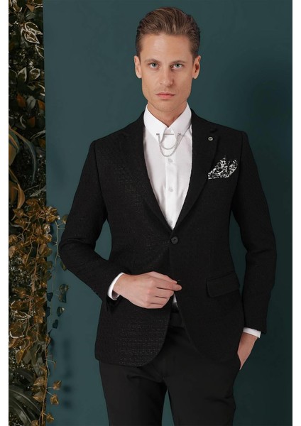 C 660 Slim Fit Siyah Spor Ceket