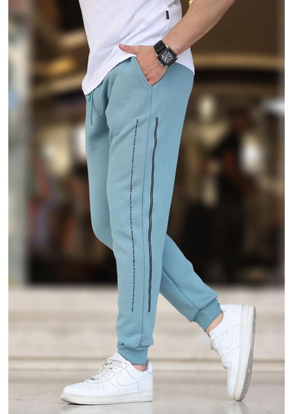 Mavi Erkek Paçası Lastikli Yandan Şeritli Baskılı Eşofman Altı 6551 fiyatları