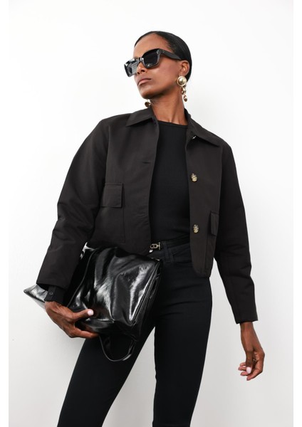 Siyah Gabardin Ceket 0163