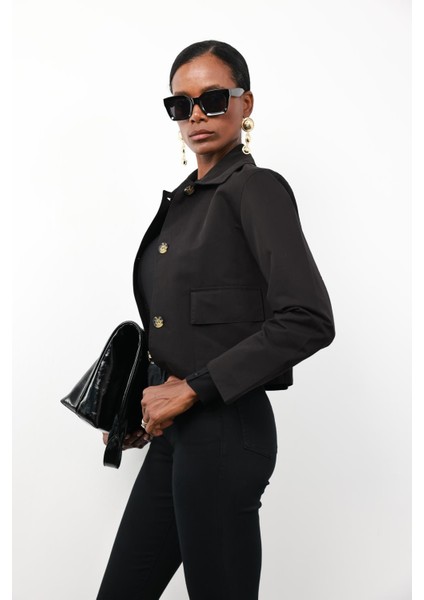 Siyah Gabardin Ceket 0163