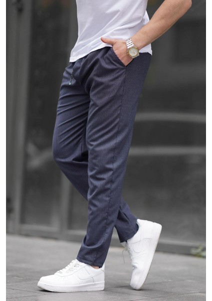 Lacivert Pantolon Erkekler İçin Cepli Dokuma Kumaş 65% Pamuk 6531