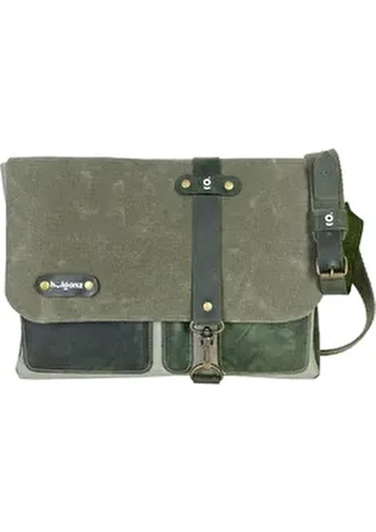 Halwara Mumlu Kanvas & Hakiki Deri Postacı Çantası (Messenger Bag) 22X31 cm / 13 Inç