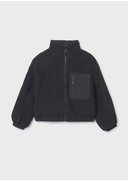 Siyah Kız Çocuk Çift Taraflı Mont 7435