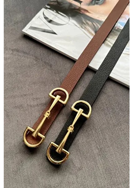 Kadın 2'li Gold Tokalı Pantolon, Gömlek, Ceket, Elbise, Kazak Kemeri