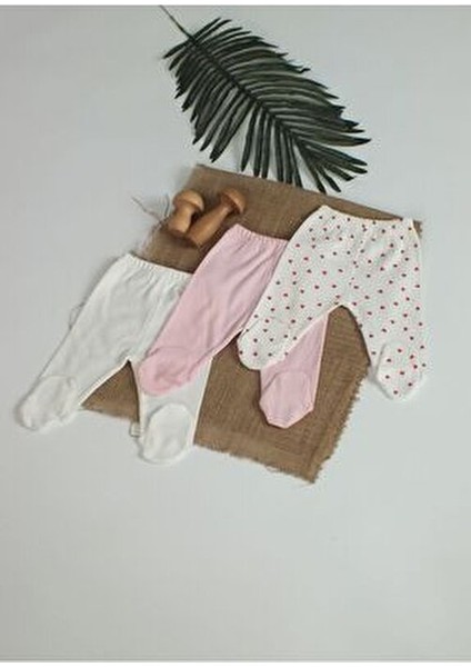 %100 Pamuk 03 Ay Bebek Hediyelik 3 Lü Patikli Pijaması modelleri