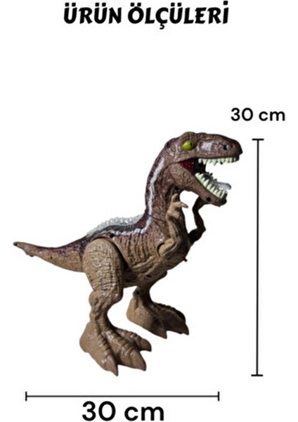 Uzaktan Kumandalı Buhar Atan Sesli Işıklı 360 Derece Fonksiyon Dinazor 30 cm -Buharlı Işıklı Dinazor modelleri