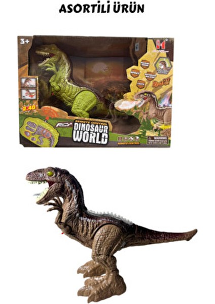 Uzaktan Kumandalı Buhar Atan Sesli Işıklı 360 Derece Fonksiyon Dinazor 30 cm -Buharlı Işıklı Dinazor