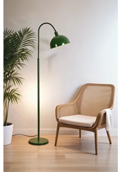 Yeşil Lambader Oynar Başlık Modern Dekoratif Metal Oturma Odası Çalışma Odası Zemin Lambası