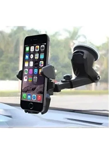 Teleskopik Araç Içi Telefon Tutucu Arabaya Takılan 360 Derece Sabitlenebilir Telefon Tutacağı