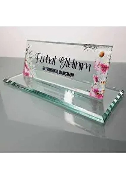 Kristal Masa Isimliği, Cam Masaüstü Isimlik, Masa Üstü Isimlik M558-UV