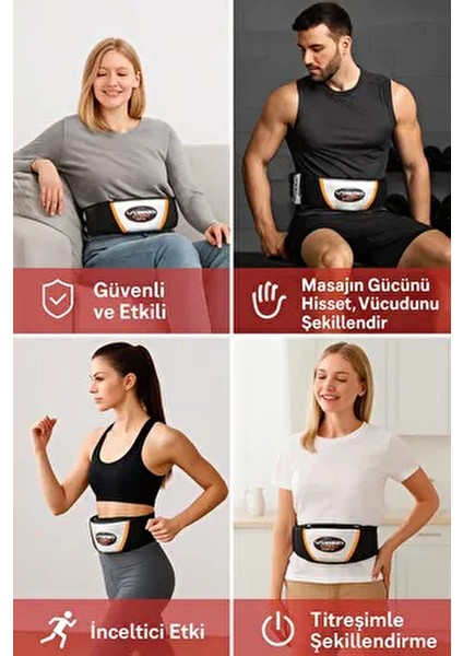Profesyonel Titreşimli Zayflama Cihazı Çift Motorlu Bel Omuz Kol ve Bacak Masajı Göbek Eritme Kemeri modelleri