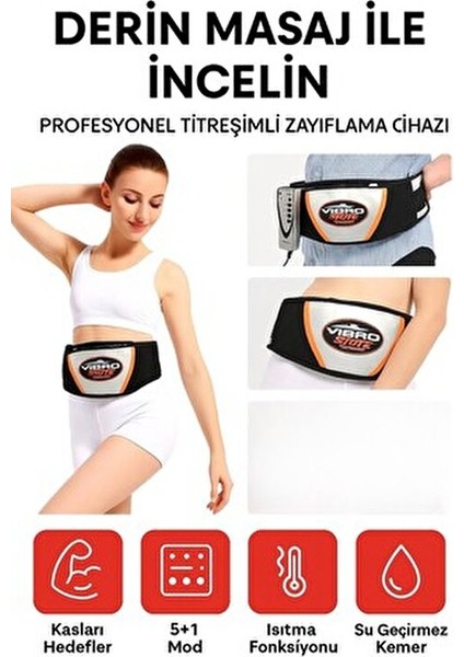 Profesyonel Titreşimli Zayflama Cihazı Çift Motorlu Bel Omuz Kol ve Bacak Masajı Göbek Eritme Kemeri