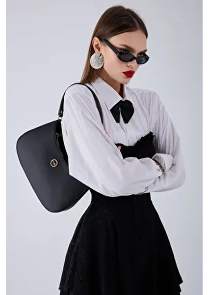 Siyah Kadın El ve Omuz Çantası 05FO25Y5030