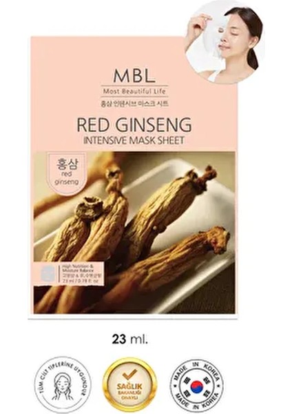Kırmızı Ginseng Özü Içeren Kırışıklık Karşıtı Nemlendirici Yüz Maskesi