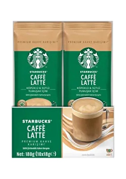 Cafe Latte Premium Kahve Karışım 18 gr x 10 Paket Yumuşak İçecek Lezzeti modelleri