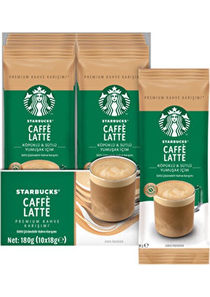 Cafe Latte Premium Kahve Karışım 18 gr x 10 Paket Yumuşak İçecek Lezzeti indirimleri