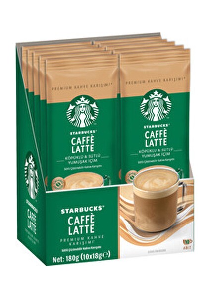 Cafe Latte Premium Kahve Karışım 18 gr x 10 Paket Yumuşak İçecek Lezzeti