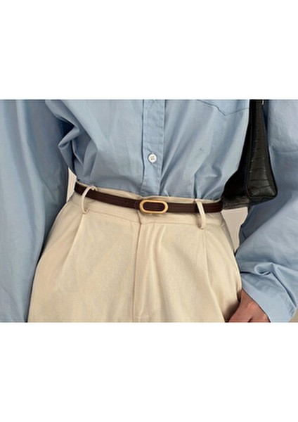 Kadın 2'li Gold Oval Tokalı Ince Pantolon, Gömlek, Ceket, Elbise, Kazak Kemeri fiyatları