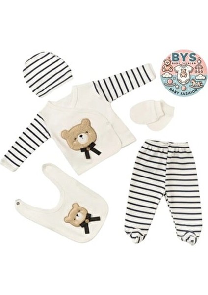 10.lu Sevimli Ayıcıklı Çizgili Bebek Hastane Çıkış Seti / Yenidoğan Bebek Kıyafeti fiyatları
