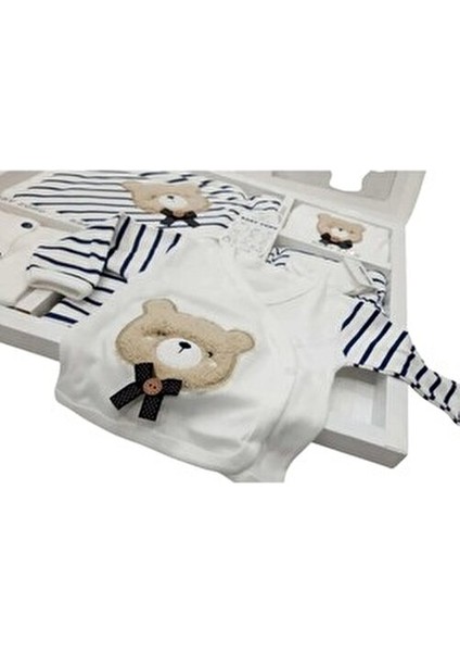 10.lu Sevimli Ayıcıklı Çizgili Bebek Hastane Çıkış Seti / Yenidoğan Bebek Kıyafeti modelleri