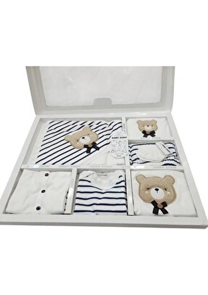 10.lu Sevimli Ayıcıklı Çizgili Bebek Hastane Çıkış Seti / Yenidoğan Bebek Kıyafeti fırsatları